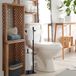 Merkloos Toiletrolhouder staand voor 4 reserverollen zonder boren - Moderne closetrolhouder zwart - Afmetingen HBD 775x20x20 cm