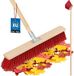 KOTARBAU® Tête de balai, Balai de rue, 55 cm, Balai de nettoyage, Balai d'extérieur, Poils en nylon durs, Balai de jardin, Balai de rue robuste, Balai dur pour extérieur, avec manche, Bois, PVC
