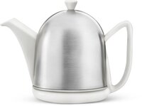 Bredemeijer Cosy Manto Theepot - 1L - Wit - Mat - RVS - Dubbelwandig