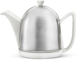 Bredemeijer Cosy Manto Theepot - 1L - Wit - Mat - RVS - Dubbelwandig