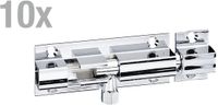Alberts 841850 Grendelbout | met messing knop | vernikkeld - gepolijst | plaat 63 x 26 mm | bout-Ø 7,3 mm | Set van 10