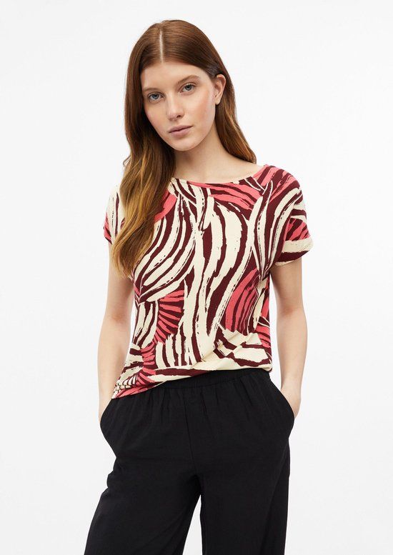 s.Oliver T-shirt Koraal Zebraprint Viscose