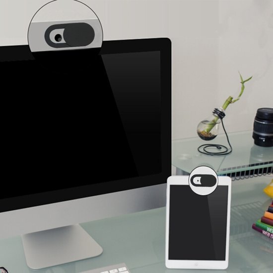 Products4You Webcam Cover Zowel voor Laptop als voor Smartphones Camera Privacy Bescherming 1 Pack Zwart