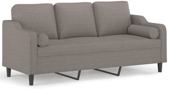 vidaXL Driezitsbank 180 cm stof taupe