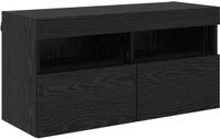 vidaXL TV-wandkast, eiken, zwart, 80 x 30 x 40 cm, technisch hout