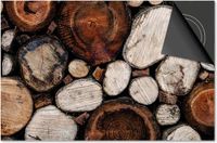 Dietrix Inductie Beschermer 65x52 - Hout en Boom - Hout Stronken Bruin Wit