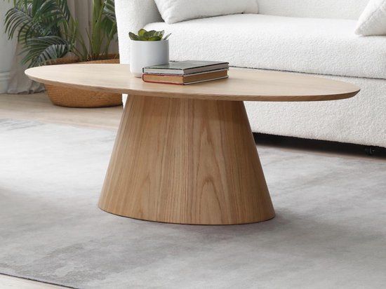 Vente-unique ANTELADA Salontafel - Lichte houtlook - 120 x 60 x 40 cm - Hout