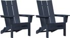 vidaXL Chaise de jardin, 2 pièces, bleu marine, polyéthylène