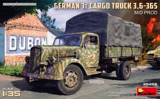 MiniArt Modelbouwpakket Auto - 35456 Duitse Opel Blitz 3t vrachtwagen 3,6-36S - Mid Productie Plastic - 1:35 - Modelbouw