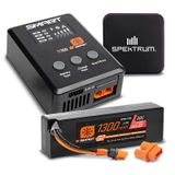 Spektrum Smart Powerstage Bundle: 1300mAh 3S 30C LiPo Battery (IC2) / S100 Charger / 65W Power Supply / Adapter