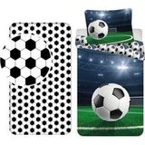4KidsOnly Voetbal Voetbal slaapkamerset; dekbedovertrek en hoeslaken