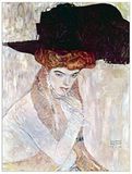 ArtPlaza Klimt Gustav - The Black Hat, decoratieve panelen, hout, meerkleurig, 60 x 1,8 x 80 cm