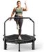 Trampoline de fitness pour adultes - Trampoline à élastiques, 102 cm - Poignée réglable - Capacité de charge : 204 kg - Silencieux, adapté à un usage intérieur et extérieur - Entraînement complet du corps
