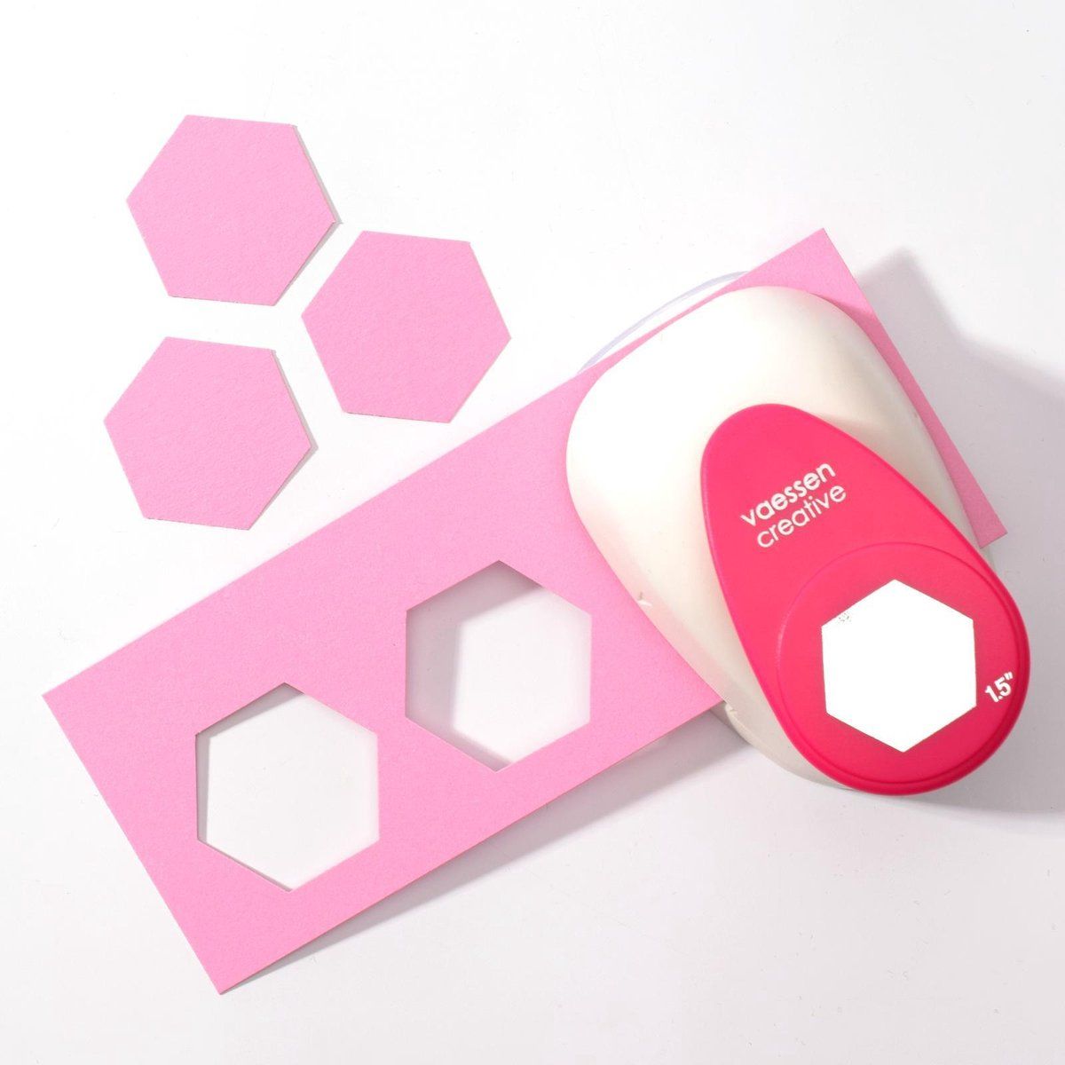 Vaessen Creative Figuurpons - hexagon maxi - wit