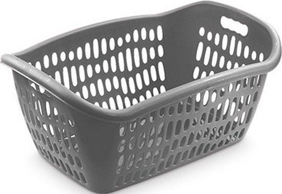Hega Hogar Wasmand - 3x - grijs - 61 x 43 x 28 cm - 38L