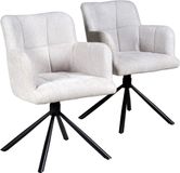 Weber Industries MILA draaibare eetkamerstoelen - Set van 2 - Lichtgrijs