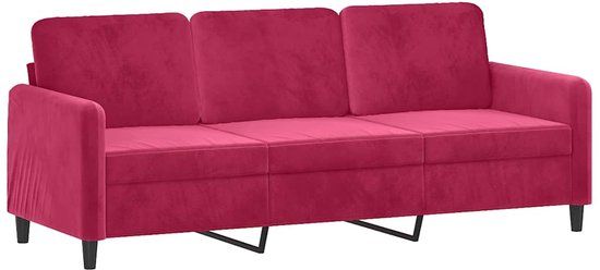 vidaXL Driezitsbank 180 cm fluweel wijnrood