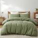 Solidchoice - Housse de couette élégante plissée Vert olive