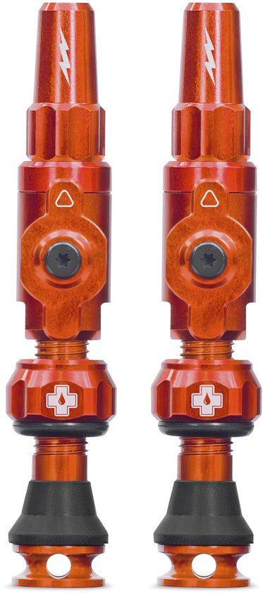 Muc-Off Tubeless Valve Big Bore Lite Small Orange Presta Valve 30mm