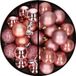 Merkloos / Sans marque Billiet - Vanlaere Kerstballen 36x stuks - 3 en 4 cm - roze en oudroze - kunststof
