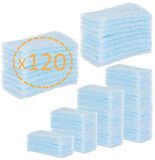 OrtoPrime 120 stuks wegwerpwashandjes voor baby's, kinderen en volwassenen, badspons met pH-neutrale zeep