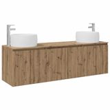 vidaXL Badkamerkastenset 3 st Artisanaal eiken 49,5 x 44,5 x 66 cm