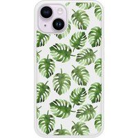 Apple iPhone 14 Verstevigd hoesje met sublimatie bedrukking, compatibel met Feuilles de monstera