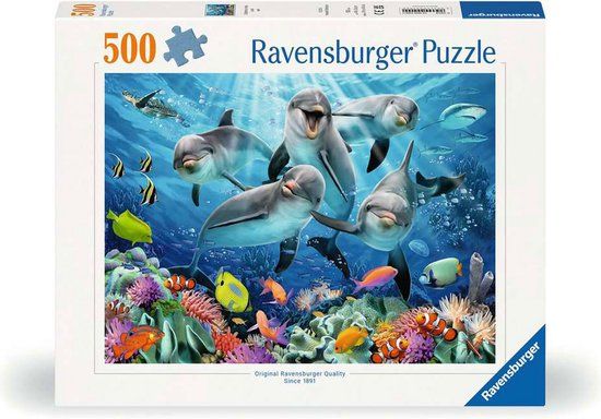 Ravensburger Puzzel Dolfijnen in het Koraalrif - 500 Stukjes