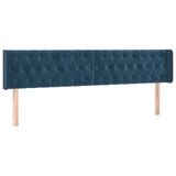 VidaXL Hoofdbord & Voeteneind Donkerblauw Polyester/Hout 1830x160x780-880 mm