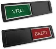 CombiCraft Schuifbordje met "Vrij-Bezet" in Zwart - Set van 5