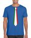 Bellatio Decorations Puma Supporters T-shirt - blauw - met vlag Italie kleuren stropdas - heren - korte mouw XL