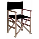 Mueblear 1001 Regie-stoel, met canvas en ongelakt hout 51,5 x 46 x 86 cm zwart