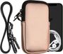 kwmobile Tasje voor smartphones M - 5,5" - Hoesje van neopreen in metallic roségoud - Phone case met nekkoord