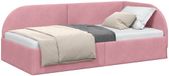vidaXL Hoekbedframe Roze 90 x 190 cm Fluweel