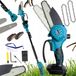 Hikey 2-in-1 accu kettingzaag en telescopische snoeizaag 21V, steel tot ca. 205 cm, 360° draaibare kop, zwaard 10 en 15 cm, 2 accu's