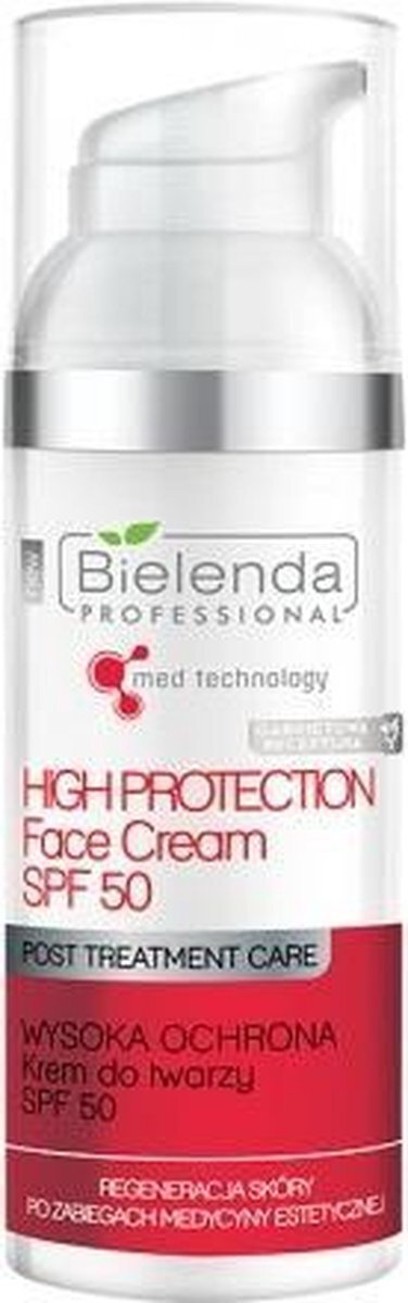 Bielenda Professional BIELENDA PROFESSIONAL_High Protection Face Cream SPF50+ krem do twarzy regeneracja skóry po zabiegach medycyny estetycznej 50ml
