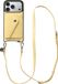 AVY Leren Hoesje geschikt voor Apple iPhone 17 Pro | Met Koord en Kaarthouder | Compatibel met MagSafe | Leather Case met Crossbody Koord & Wallet | Long Leather | Croco Geel