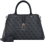 GUESS Zamira Luxury Satchel Coal Logo Handtas Schoudertas Donkergrijs