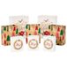 Hallmark Duurzame cadeauzakjes (8 zakken: 3 kleine 15,2 cm, 3 middelgrote 22,9 cm, 2 grote 33 cm) van recyclebaar kraftpapier met roze bomen en winterbloemen "Merry Holiday", kroon "Joy" voor Kerstmis, Chanuka, bruiloften