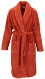 Ringella Fluweelzachte dames badjas terracotta - Oranje - Maat 48
