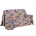 PENSIERI DELICATI Bankhoes 180 x 290 cm, gemaakt in Italië, sprei van 100% puur katoen, motief Happycat, oranje, ideaal als sprei of sprei voor de zomer (eenpersoonsbed)