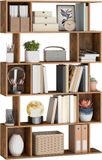 Vasagle Boekenkast met 5 niveaus, 24 x 90 x 159 cm, opbergrek met open vakken, voor woonkamer, slaapkamer, kantoor, rustiek bruin LBC416K01