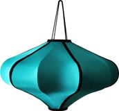 NeXtime Lampenkap 60cm-Lantaarn-Elastische Stof-Turquoise 'Lumi'