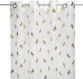 Atmosphera Unicorn Gordijn - 140x240cm - Wit met Goud - Kinderen