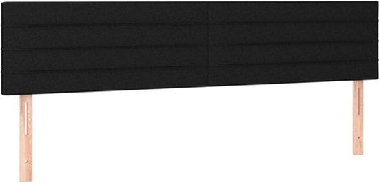 vidaXL Hoofdbord - Stof - Zwart - 180x5x78/88 cm