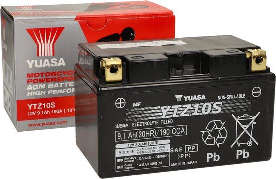 Merkloos Yuasa YTZ10S Gel 12V 9.1AH Onderhoudsvrij Motor Accu