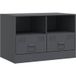 Meuble TV anthracite 67x39x44 cm acier