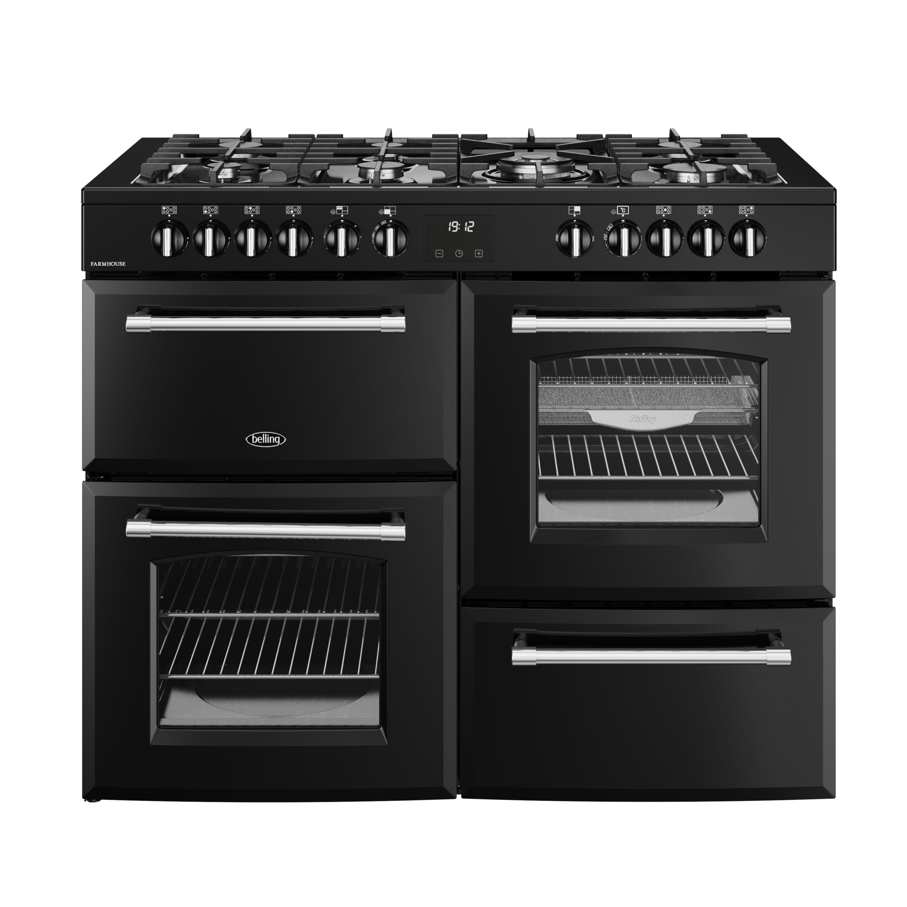 Belling 444411838 Range Cooker - Electric - Gas Hob - Black