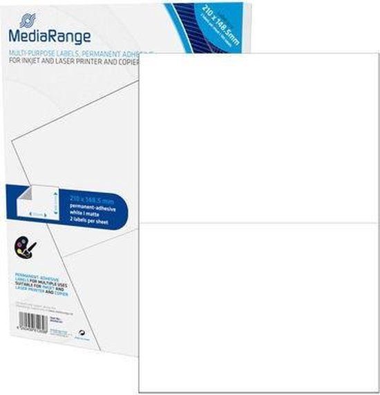 MediaRange MRINK141 etiket Wit Permanent 100 stuk(s)