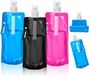 Unyqoos® Bouteilles pliables, set de 3 – portable, fabriqué en matériau de qualité alimentaire, sans BPA, avec mousqueton en métal, étanche, adapté aux activités de plein air et au fitness